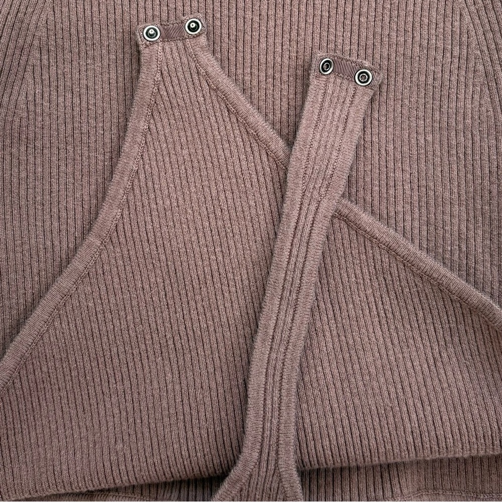 ABERCROMBIE & FITCH Ribbed Square Neck Bodysuit Mocha Brown Long Sleeve Large - Picture 6 of 10